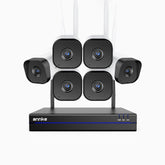 WS800 - 8MP Ultra HD 16 Channel 6 Cameras Wireless NVR Security System, 2.4/5.8G Dual-Band WiFi Pro, Human Motion Detection, Two-Way Audio, Night Vision, Works with Alexa